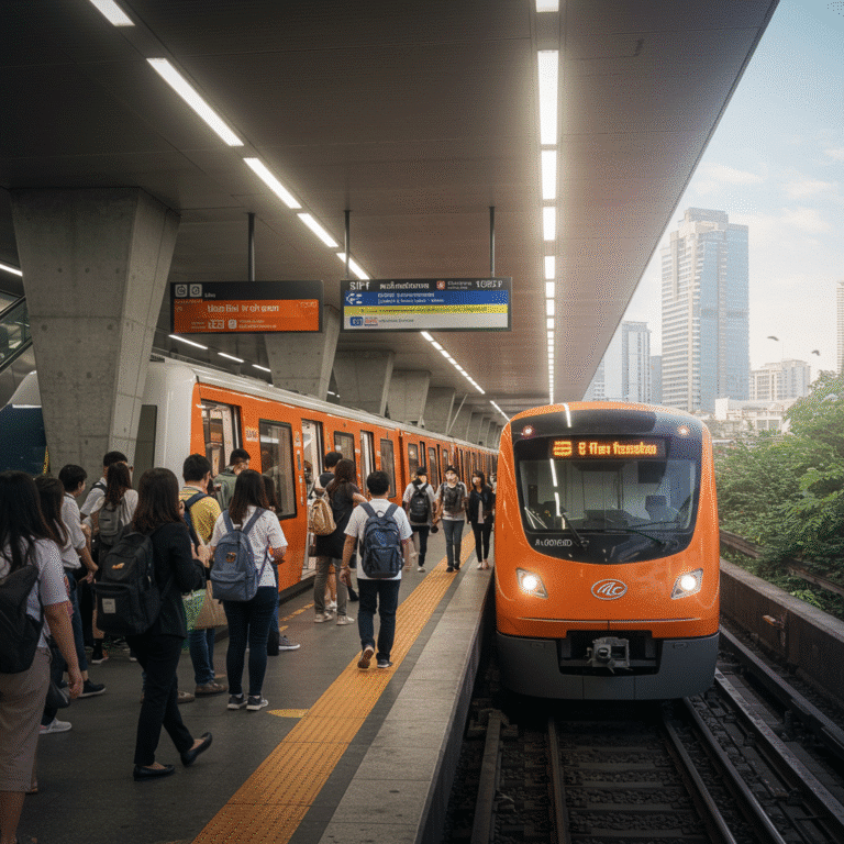 รถไฟฟ้าสายสีส้ม เปิดแล้ว! เช็คค่าตั๋ว-เส้นทางเดินรถ